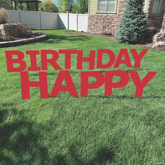 20" x 20" Happy Birthday Yard Signs 13 Pc Pink {5}