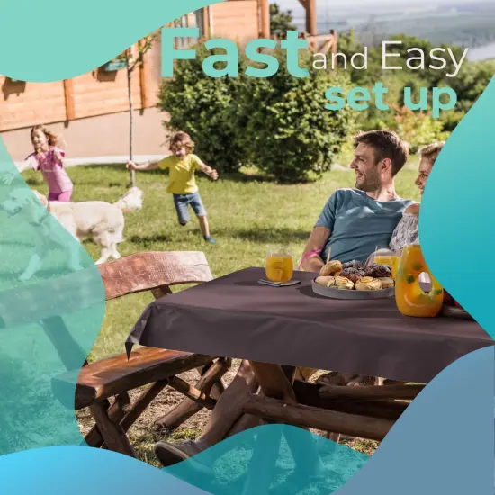 Exquisite Plastic Table Cover Roll &ndash; 40" x 100' Disposable Tablecloth Roll &ndash; Premium Thick 0.5 MIL Plastic Banquet Roll &ndash; Party Table Cover Roll for Events & Catering Brown {2}