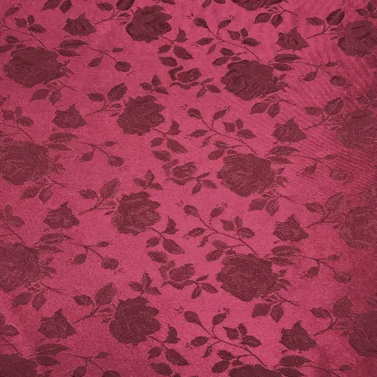 1 Yard Burgundy Reversible Jacquard Satin Fabric for Curtains Apparel Tablecloth Crafts 58/60 Inches Width {3}
