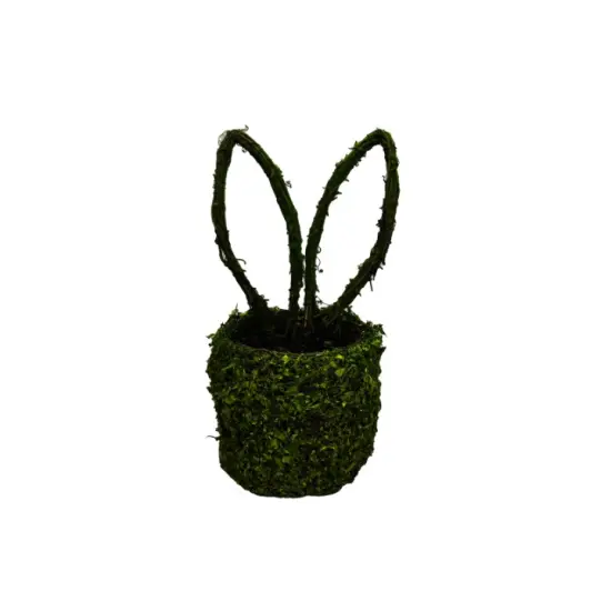 Moss Bunny Ears Basket &ndash; 14"x6" Natural Grapevine Easter & Spring Decor-63656GN {1}