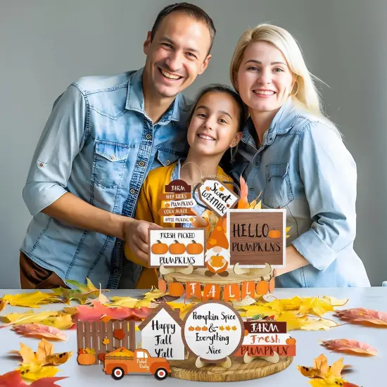 20 Pcs Fall Tiered Tray Decor Thanksgiving {5}