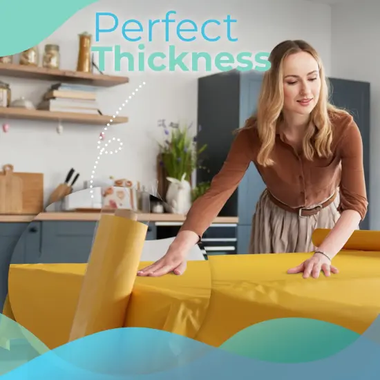 Exquisite Plastic Table Cover Roll &ndash; 40" x 100' Disposable Tablecloth Roll &ndash; Premium Thick 0.5 MIL Plastic Banquet Roll &ndash; Party Table Cover Roll for Events & Catering Yellow {2}