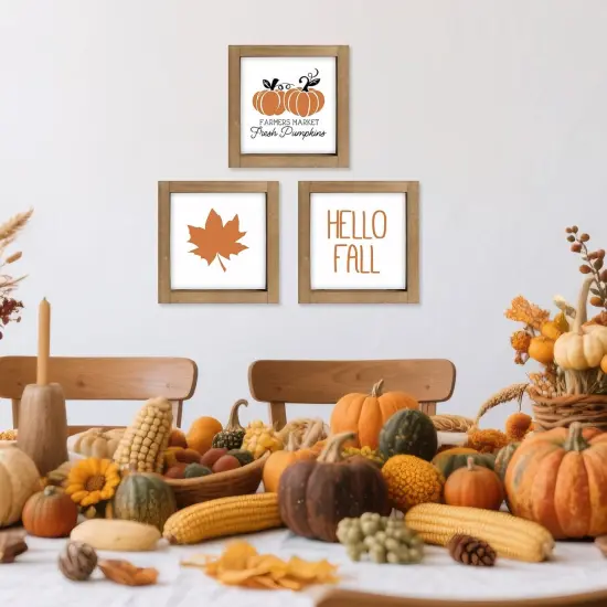 3 Piece Fall Wooden Sign {2}