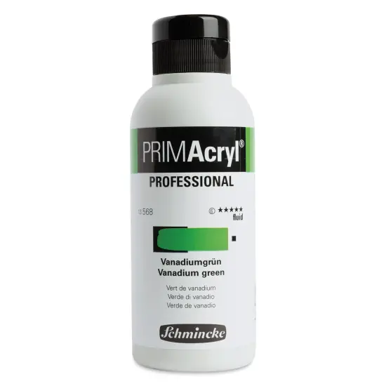 Schmincke Primacryl Professional Fluid Acrylic - Vanadium Green, 250 ml bottle {1}