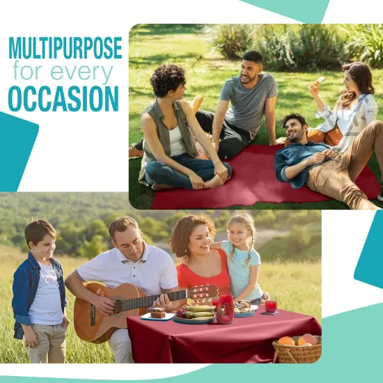 Exquisite Plastic Table Cover Roll &ndash; 40" x 300' Disposable Tablecloth Roll &ndash; Premium Thick 0.5 MIL Plastic Banquet Roll &ndash; Party Table Cover Roll for Events & Catering Burgundy {2}