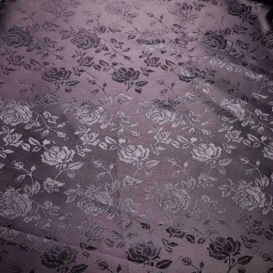 1 Yard Navy Jacquard satin fabric reversible for tablecloth overlays curtains 58/60 inches wide {1}