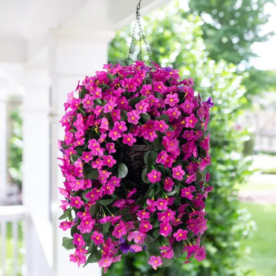 Artificial Faux Silk Hanging Flowers Plants Baskets {2}