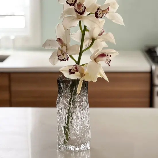 Elegant Glass Vase Clear & Black {3}
