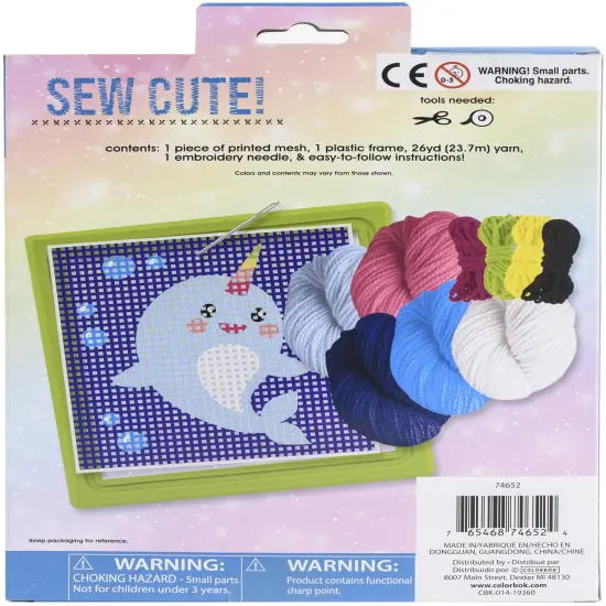 Colorbok Sew Cute! Needlepoint Kit-Narwhal {3}