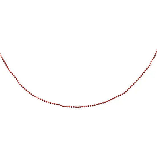 Northlight Shiny Metallic Faceted Beaded Christmas Garland - 15' x .25" - Red {6}