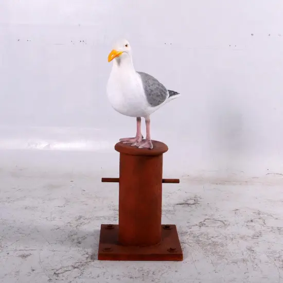 Seagull On Post Life Size Statue {5}