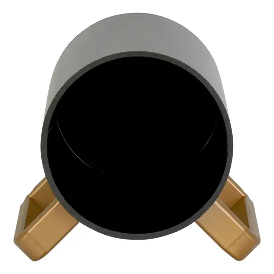 Lucite Wash Cup Black with Gold Handles {4}