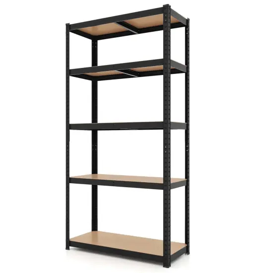 Costway 5 Tier Adjustable Garage Shelving Unit with 2000 lbs Max Load for Warehouse Black/Grey/Blue/Silver {10}