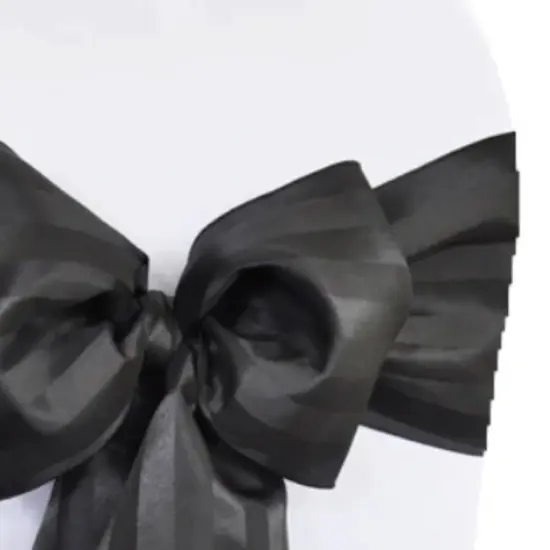 10 Pieces Black Striped Jacquard Polyester Chair Sashes 7.5"x108" for Modern Events {4}