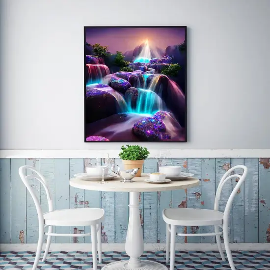 5D Moonlight Waterfall Diamond Painting Kits for Adults {2}
