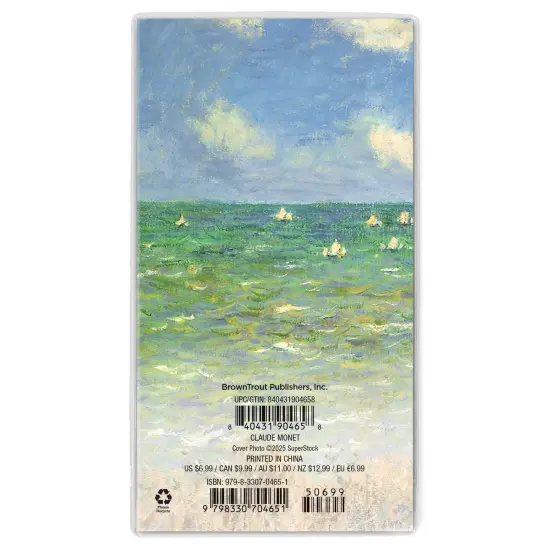 Claude Monet | 2026-2027 3.5 x 6.5 Inch Two Year Monthly Pocket Planner Calendar | Foil Stamped Cover {2}
