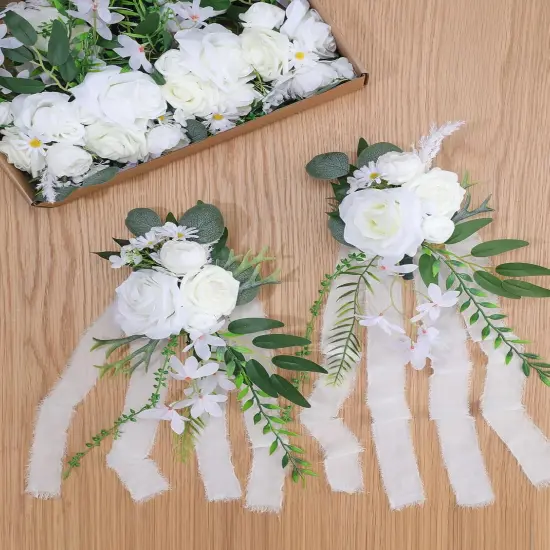 Chair Decorations Artificial Flowers for Wedding {4}