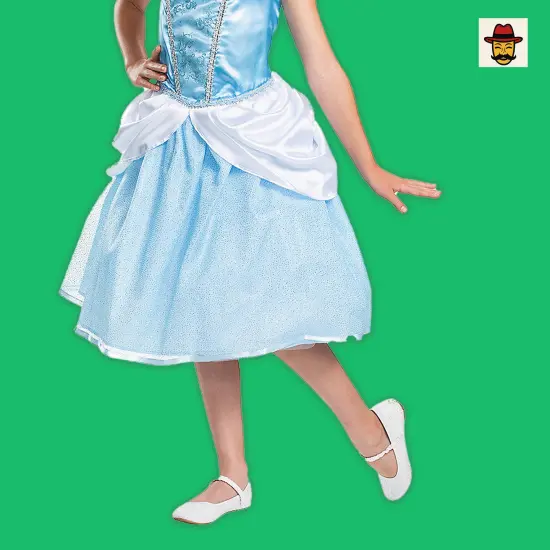 Kids Classic Disney Cinderella Princess Costume with Cameo and Peplum {3}