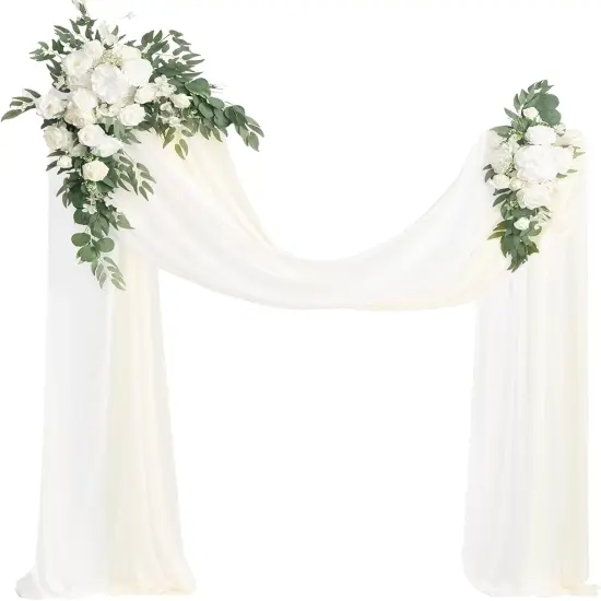 Spring Fake Rose Arbor Backdrop White Sage Floral Party Outdoor Decor {1}