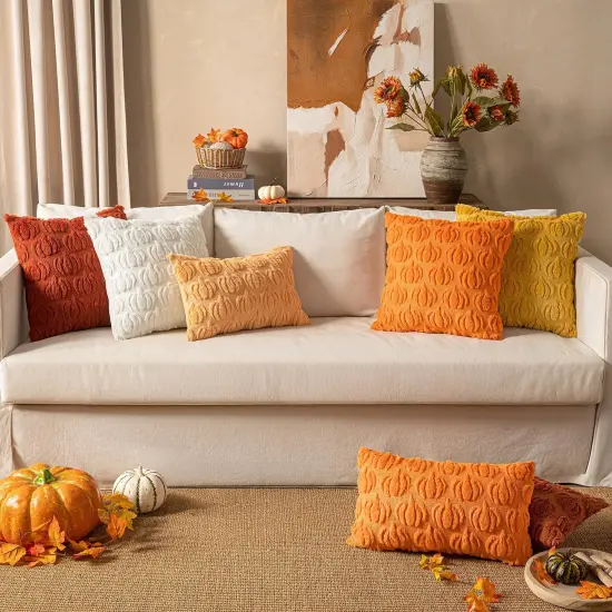 Set of 2 Pumpkin Halloween Thanksgiving Autumn Harvest,Pillow Covers 18x18 Inch {5}