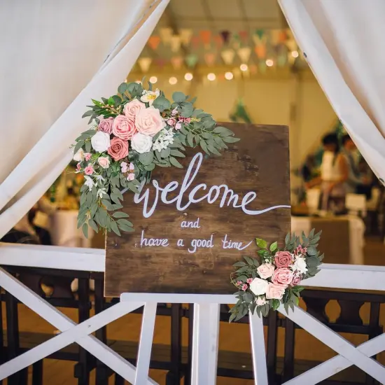 Artificial Flower Swag Set of 2 for Wedding Welcome Signs Wedding Arch Flowers {6}