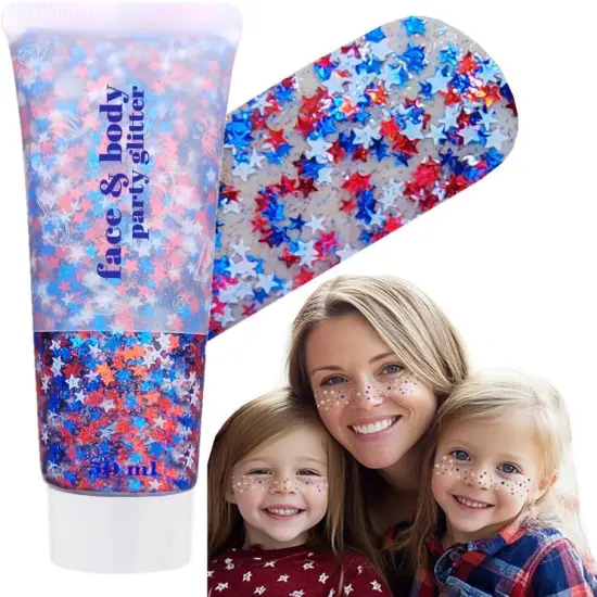 Face Body Glitter 4th of July Outfits for Women&Kids Glitters Makeup {1}