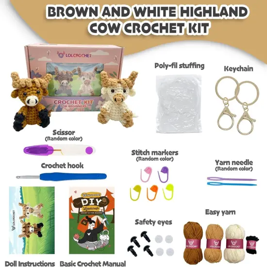 Highland Cow Crochet Kit for Beginners {2}