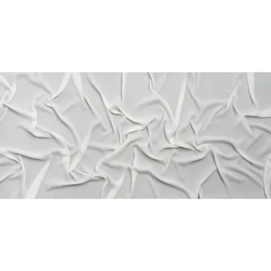 1 Yard White Solid Lightweight Polyester Crepe Designer Deadstock Fabric 56 Inch Width {3}