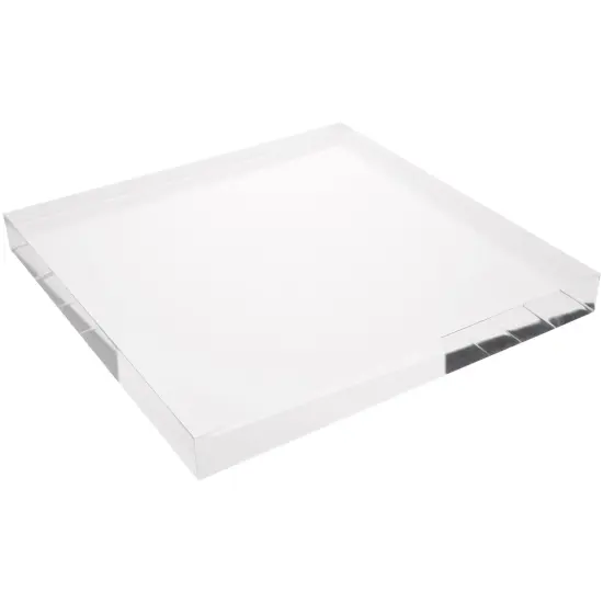 Plymor Clear Polished Acrylic Square Display Block, 1" H x 9" W x 9" D {1}