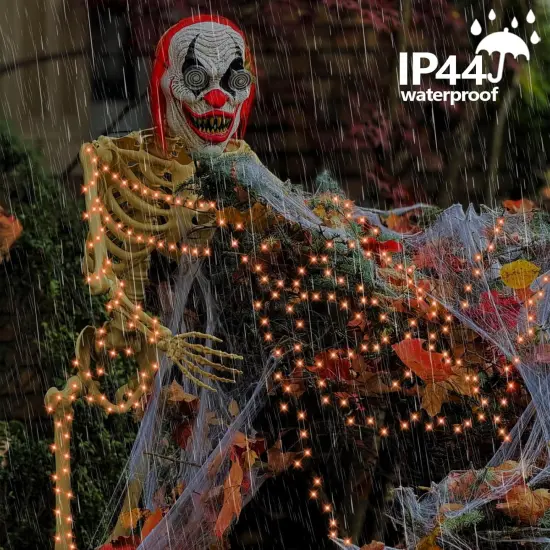 2 Pack Each 66ft 200 LED Orange Solar Halloween Lights Outdoor Waterproof {5}