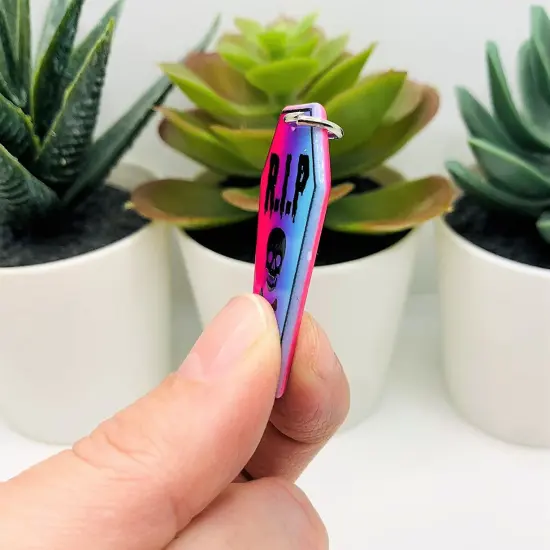 Punk Valentine's Day RIP Coffin Charms, 40x21mm {3}