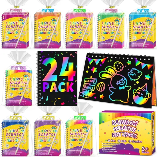 Pack Scratch Rainbow Art Crafts Notebook {1}