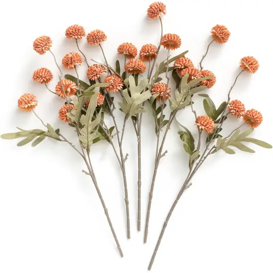 Artificial Flower, 5pcs Faux Silk Mini Chrysanth with Stems {1}