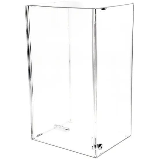 Plymor Clear Acrylic Locking Display Case with Sliding Back, No Shelf, 20.75" H x 12.25" W x 10" D {1}