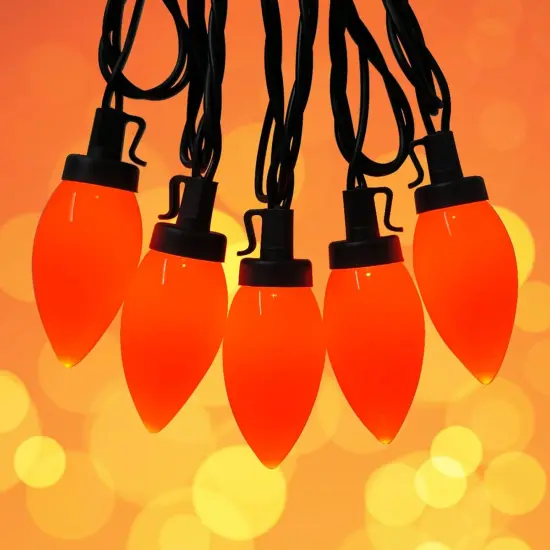 25Ft LED Orange Halloween Lights - Orange {3}