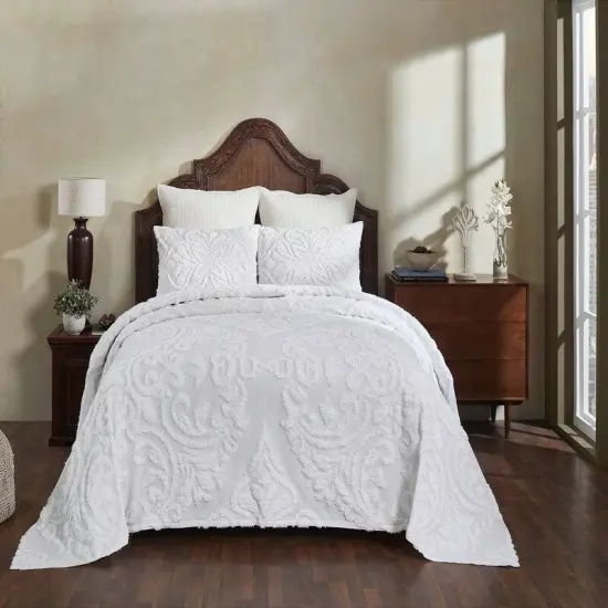 3 Piece Bedroom Bedding Cotton Chenille Coverlet Set Perfect for All-Season Bedroom Use {6}