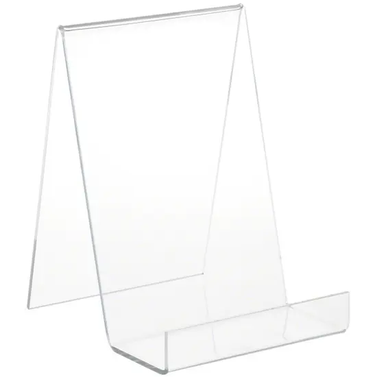 Plymor Clear Acrylic Flat Back Display Easel With 3" Box Ledge, 10" H x 7" W x 8" D {1}