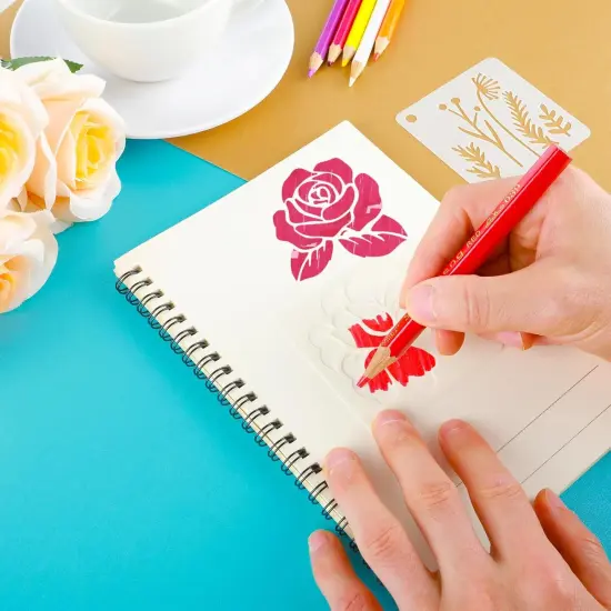 20 Pcs 2.95 Inch Flower Stencils for Crafts, Rock Painting, Home Decor {5}