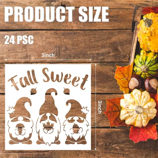 24pcs Fall Reusable Stencils - 3x3 Inch {2}