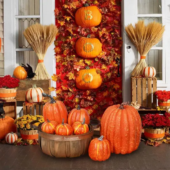7Pcs Thanksgiving Artificial Pumpkin Home Decoration {2}