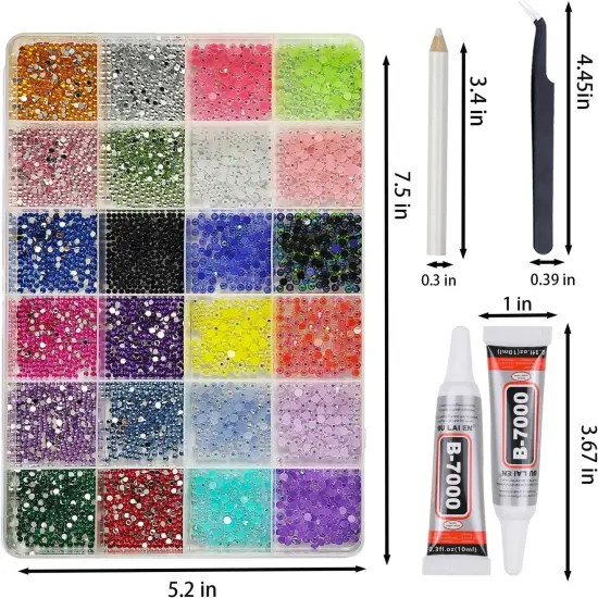 2-3mm Flatback Resin Jelly Rhinestones with 2 Pcs B7000 (Mixed Color) {5}