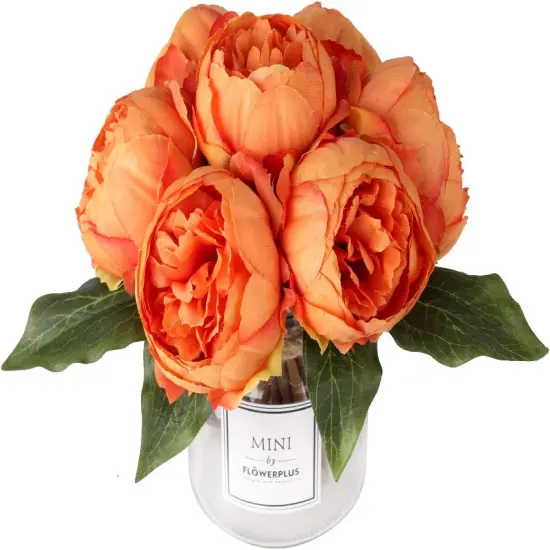 Artificial Peony Flower - 7 Heads (Orange) {3}