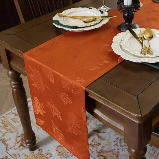 Autumn Thanksgiving Table Runners - Maple Leaf Rust {1}