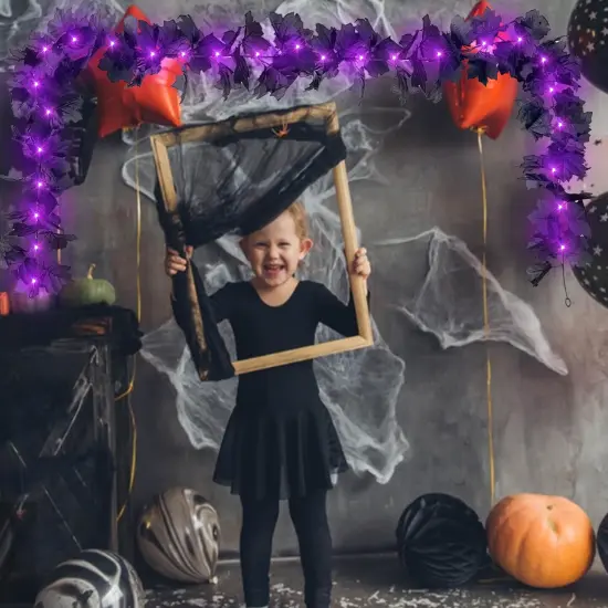 2 Pack Halloween Garland with Purple Lights 5.9FT 20 LED {4}