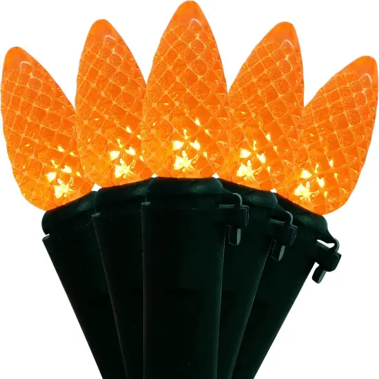 18ft Orange C3 Halloween String Lights 50LED Strawberry {1}