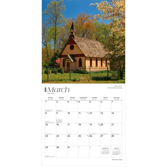 Volunteer State | Tennessee Places | 2026 12 x 24 Inch (Hanging) Monthly Square Wall Calendar | Plastic-Free {3}