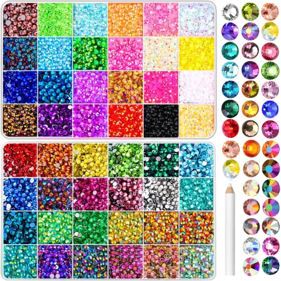 48000Pcs 3mm Flatback Rhinestones Gems - 48 Color {1}