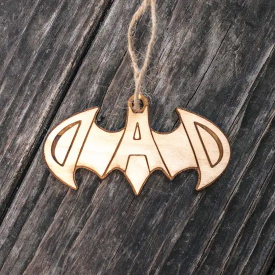 Ornament - Batdad - Raw Wood 2x4in {3}