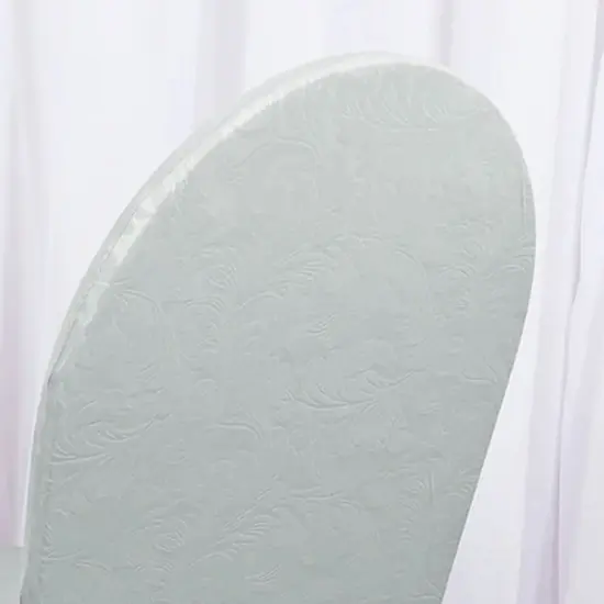 Silver Embossed Vintage Spandex Banquet Chair Cover Elegant Event Slipcover {3}
