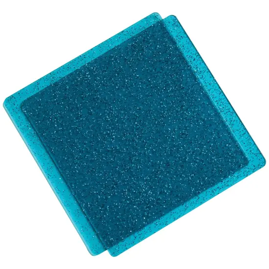 Sizzix Accessory Cutting Pads 6"X6" 1 Pair - Stacey Park-Teal With Glitter, Limited Edition {1}